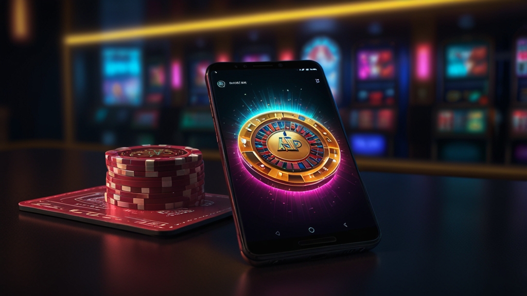 Android-Gerät mit APK-Installation und Sicherheitsprüfung im Casino-Stil