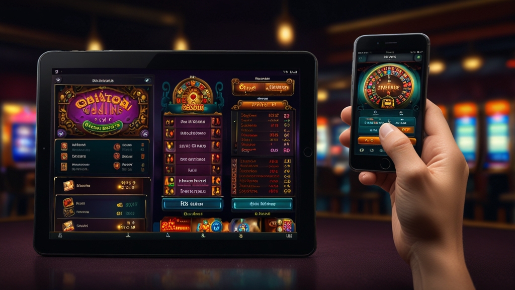 Smartphone und Tablet mit schnellen Casino-App-Funktionen im dunklen Ambiente