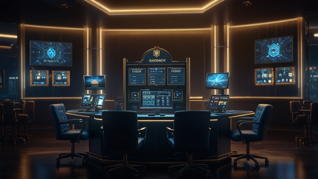 Leerer Platz für FAQ-Visual im dunklen Casino mit Zahlungsicons